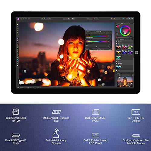 Chuwi Hi10X Tablet PC 10.1&quot; Sistema Operativo Windows 10 (Intel Gemini-Lake N4100) Quad-Core hasta 2.4GHz